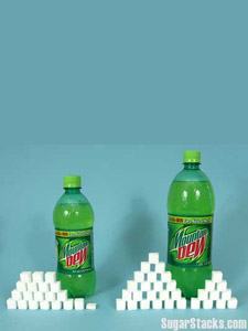 TeaSugar: Clean Energy for the Whole Family 1 20oz bottle Mtn Dew packs a tooth-aching 19.5 teaspoons of sugar!